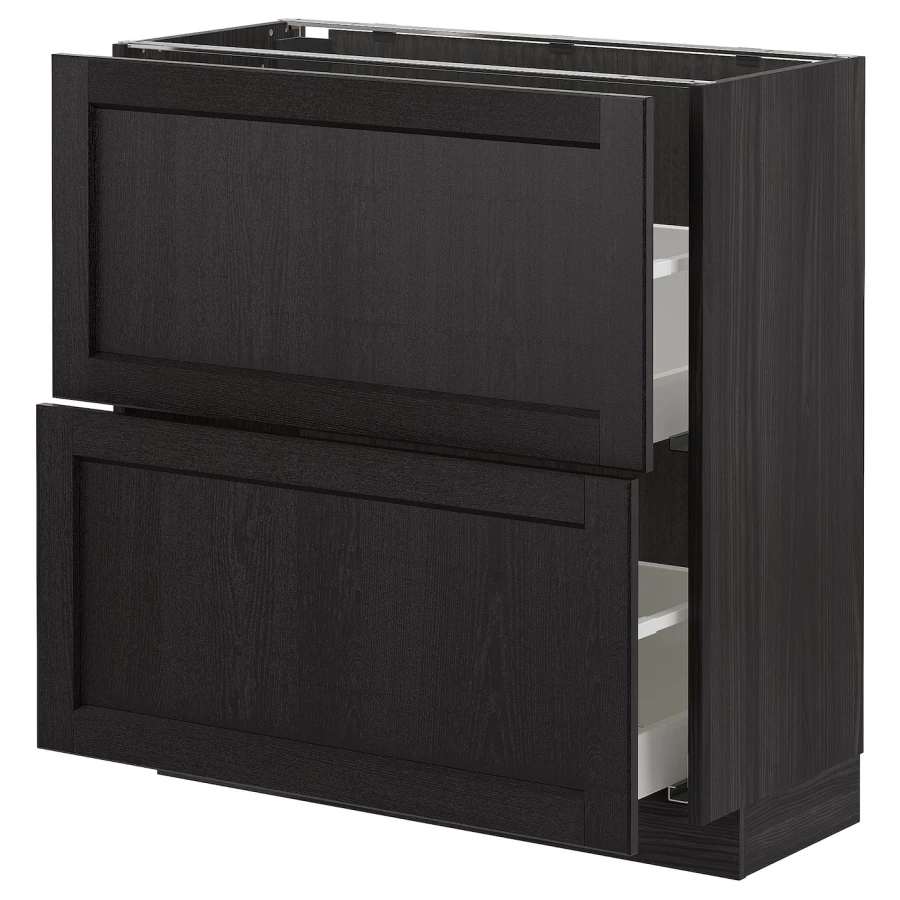 Напольный шкаф  - IKEA METOD, 88x39,5x80см, черный, МЕТОД ИКЕА (изображение №1)