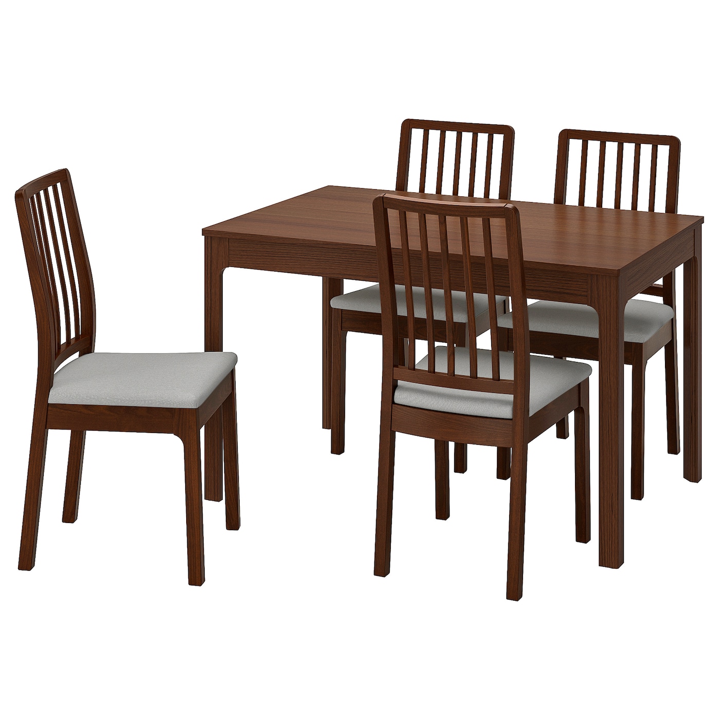 Стол и 4 стула - IKEA EKEDALEN/ЭКЕДАЛЕН ИКЕА, 120/180х80 см, коричневый/серый