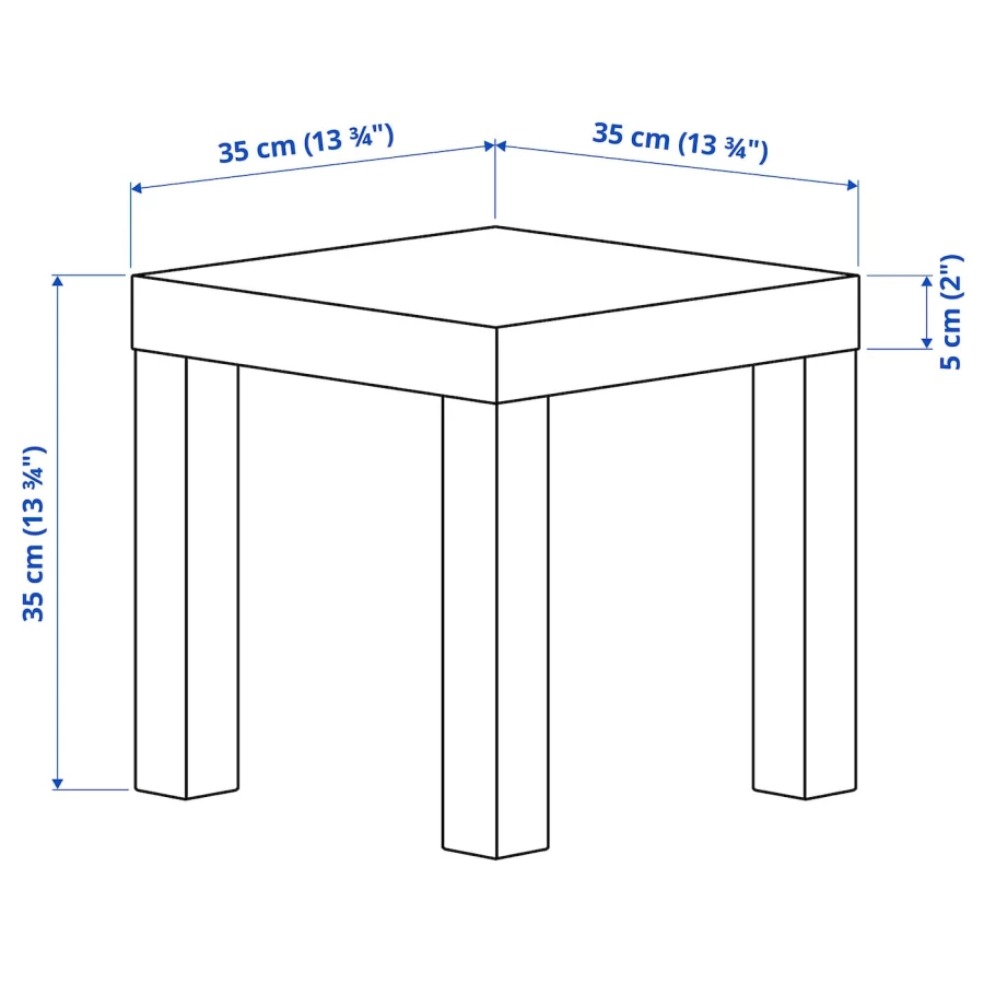 Приставной столик - LACK IКЕА/ ЛАКК ИКЕА, 35х35х35 см, белый (изображение №7)