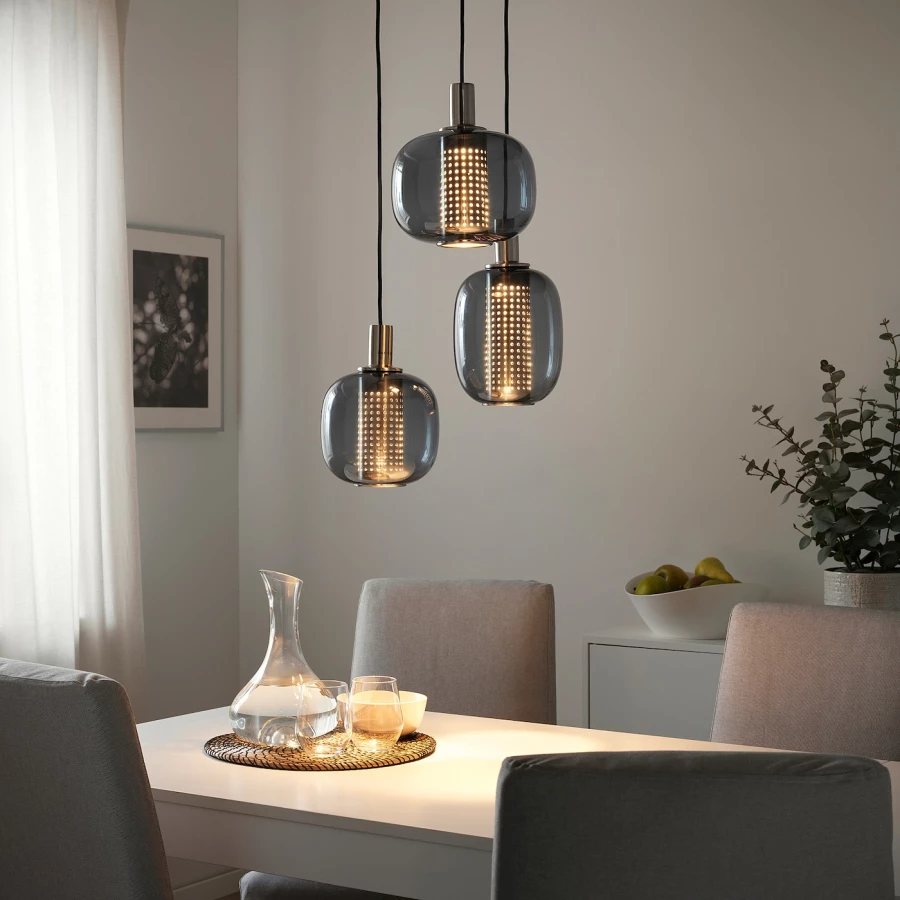 Подвесной светильник - HÖGVIND /HОGVIND IKEA/ ХОГВИНД ИКЕА, 41 см, серый (изображение №2)