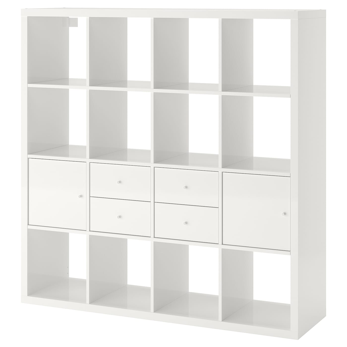 Стеллаж 16 ячеек с ящиками - IKEA KALLAX, 147х147 см, белый, КАЛЛАКС ИКЕА