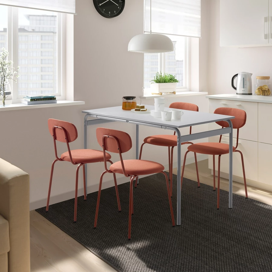 Набор кухонных столов - GRÅSALA/ÖSTANÖ IKEA/ОСТАНО/ГРОСАЛА /ИКЕА, 110 см, белый/оранжевый (изображение №2)
