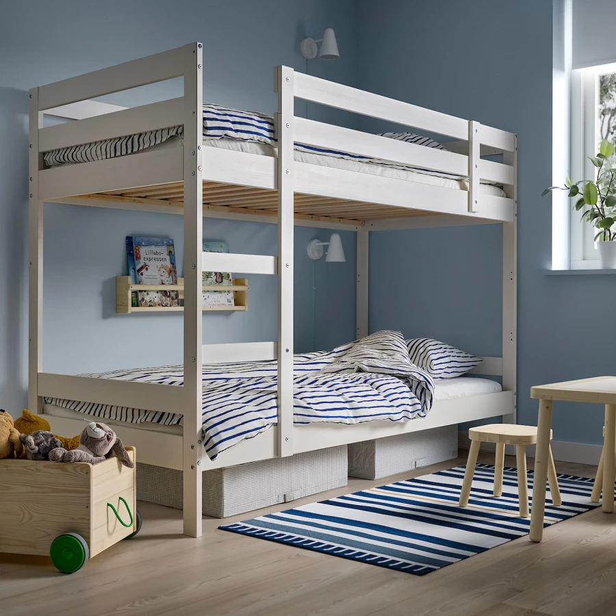 Кровать двухъярусная - IKEA MYDAL/ МИДАЛ ИКЕА, 90x200 см, белый (изображение №2)