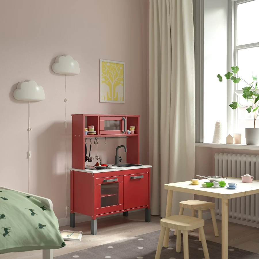 Игровая кухня - IKEA DUKTIG, 72x40x109 см, красный/белый  ДУКТИГ ИКЕА (изображение №2)