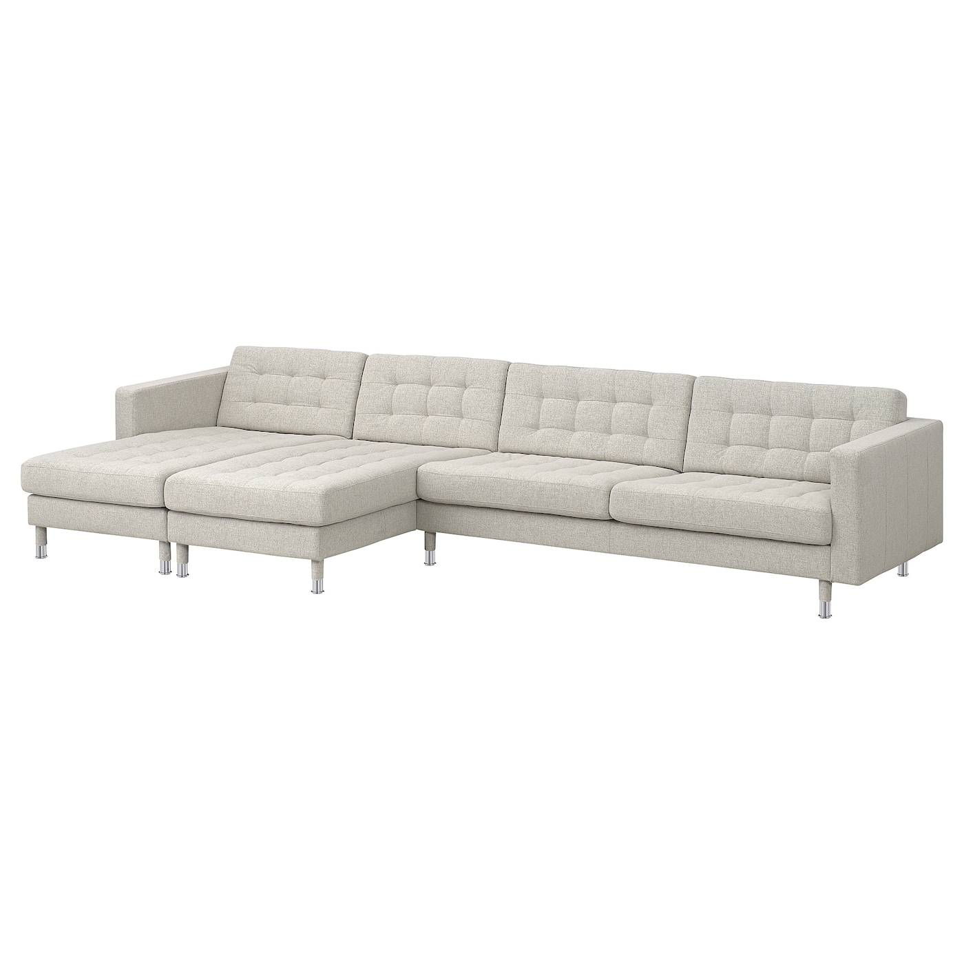 5-местный диван с шезлонгом - IKEA LANDSKRONA, 78x360см, светло-серый, ЛАНДСКРУНА ИКЕА