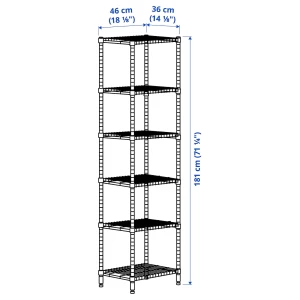 Второе фото. Стеллаж для бутылок - IKEA OMAR, 46х36х181 см, оцинкованная сталь, ОМАР ИКЕА