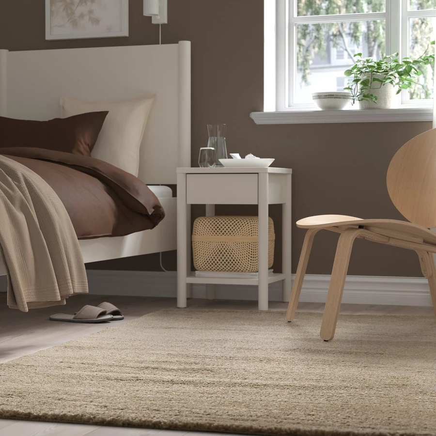 Ковер с низким ворсом - IKEA STOENSE/СТОЕНСЕ ИКЕА, 133х195 см, бежевый (изображение №4)