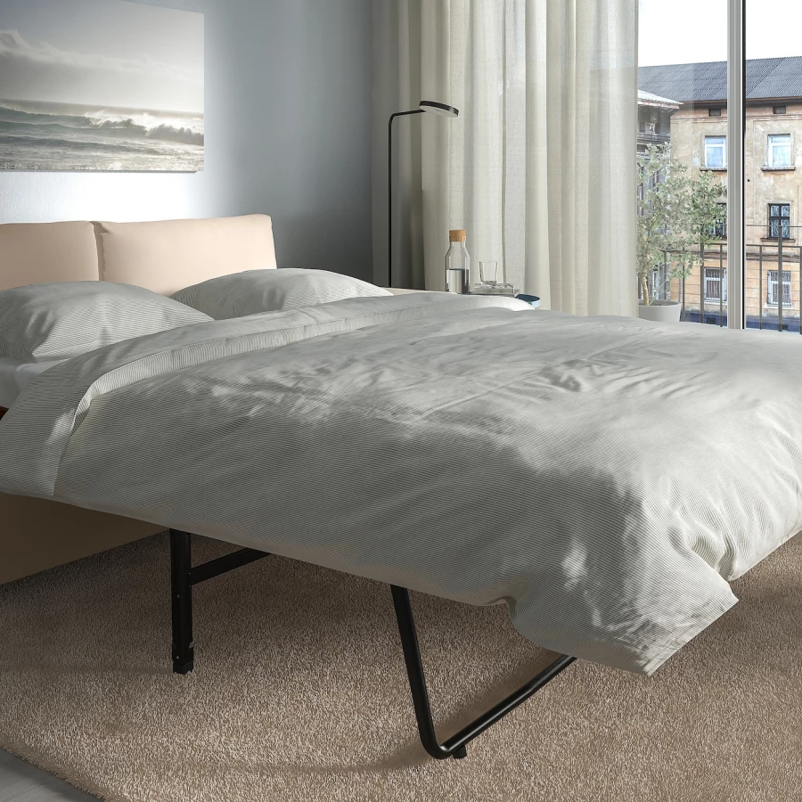 3-местный диван-кровать - IKEA VIMLE, 98x275см, бежевый, ВИМЛЕ ИКЕА (изображение №4)