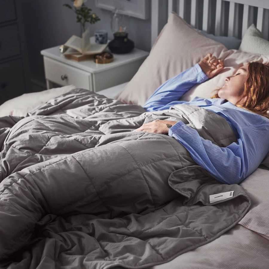 Одеяло утяжеленное - ODONVIDE IKEA/ОДОНВИДЕ  ИКЕА, 200х150 см, темно-серый (изображение №4)