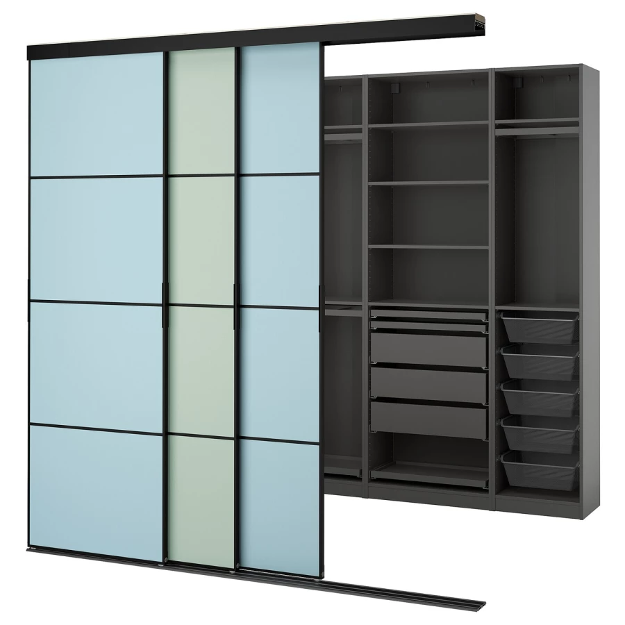 Шкаф - SKYTTA / PAX IKEA/ СКИТТА / ПАКС  ИКЕА, 240х251 см, черный (изображение №1)