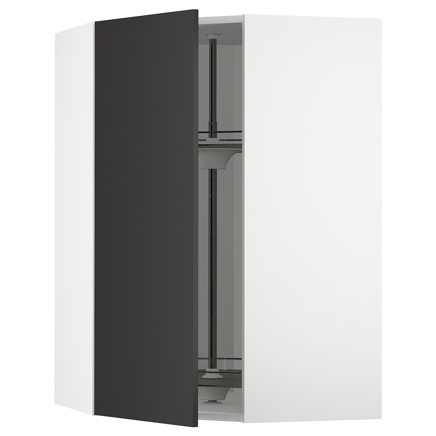 Угловой навесной шкаф с каруселью - METOD  IKEA/  МЕТОД ИКЕА, 100х68 см, черный/белый