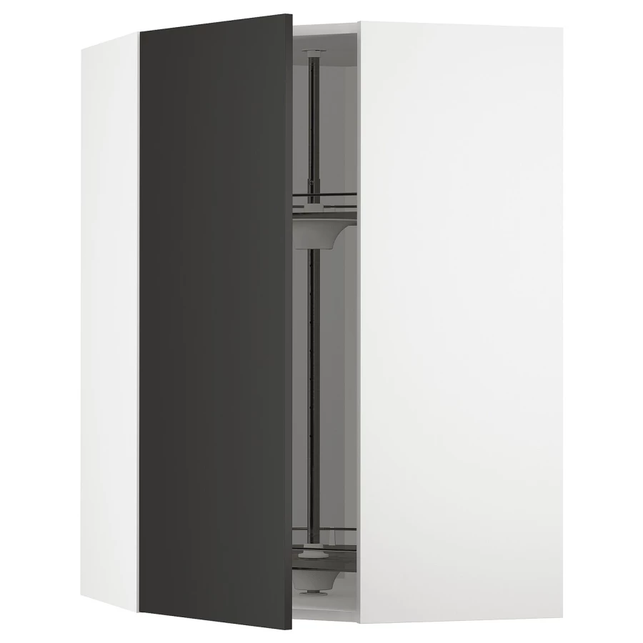 Угловой навесной шкаф с каруселью - METOD  IKEA/  МЕТОД ИКЕА, 100х68 см, черный/белый (изображение №1)