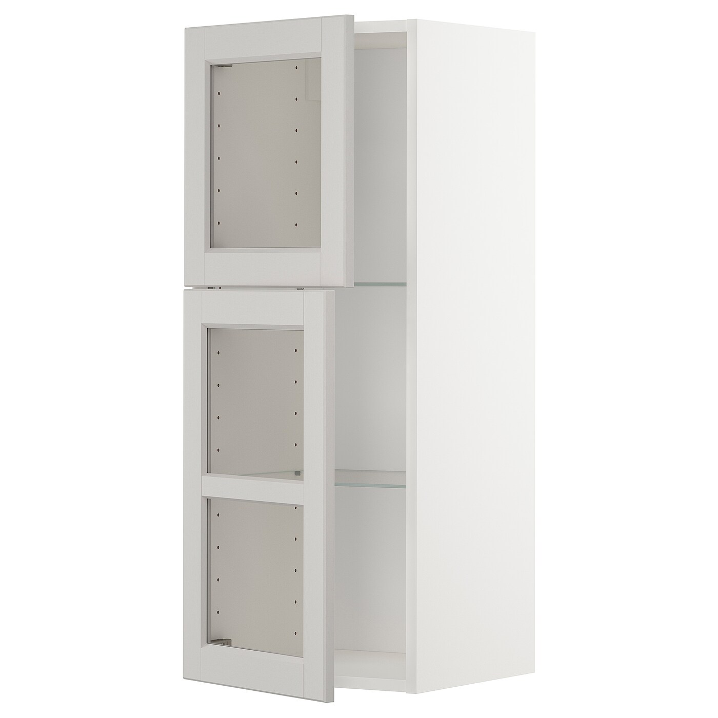 Шкаф и 2 стеклянные двери -  METOD IKEA/ МЕТОД ИКЕА, 100х40 см, белый/серый