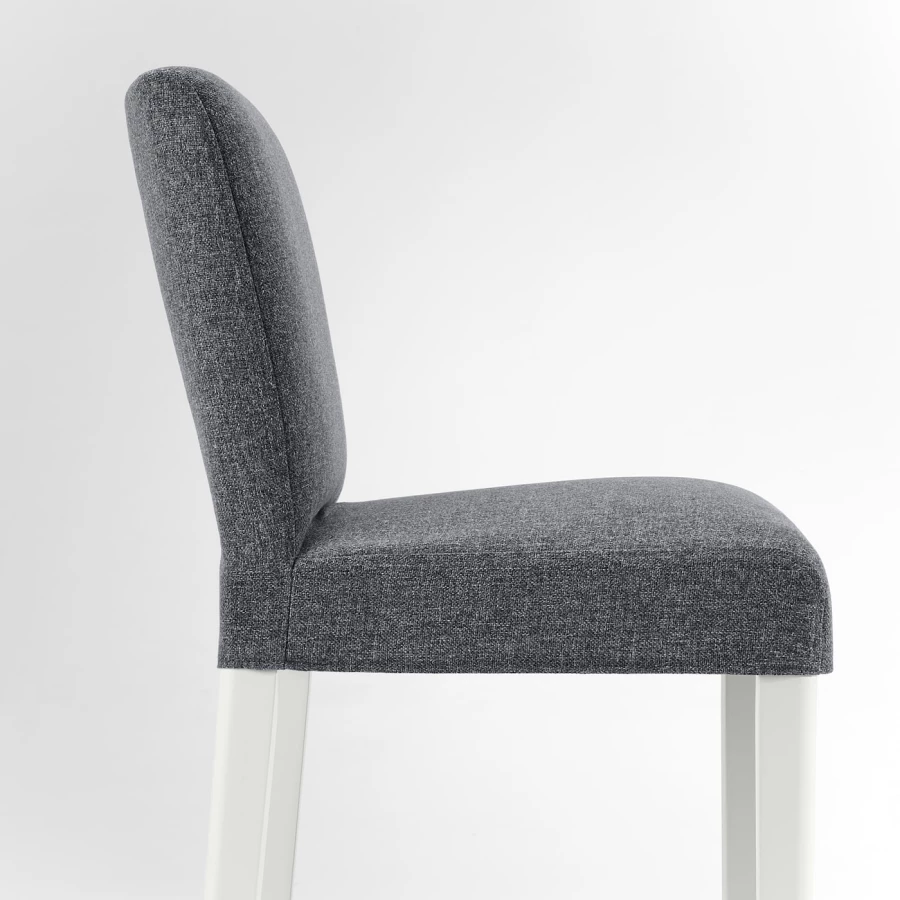 Барный стул со спинкой - BERGMUND IKEA/БЕРГМУНД ИКЕА, 97х45х48см, серый (изображение №6)