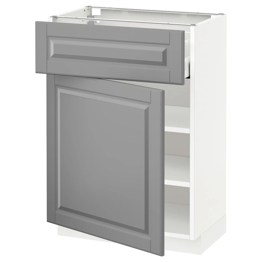 Напольный шкаф - IKEA METOD MAXIMERA, 88x39,5x60см, белый/серый, МЕТОД МАКСИМЕРА ИКЕА (изображение №1)