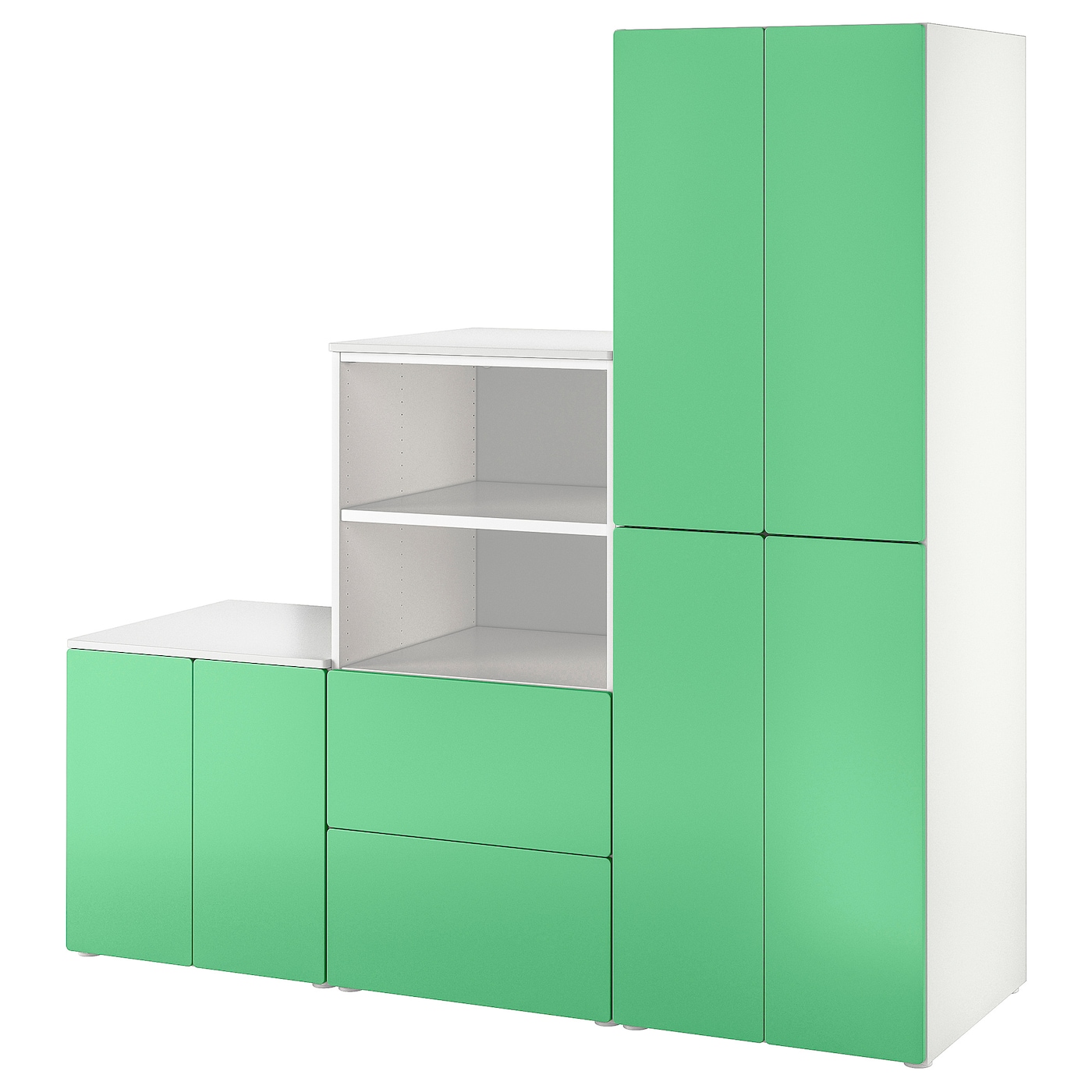 Шкаф - PLATSA/ SMÅSTAD / SMАSTAD  IKEA/ ПЛАТСА/СМОСТАД  ИКЕА, 180x57x181 см, белый/зеленый