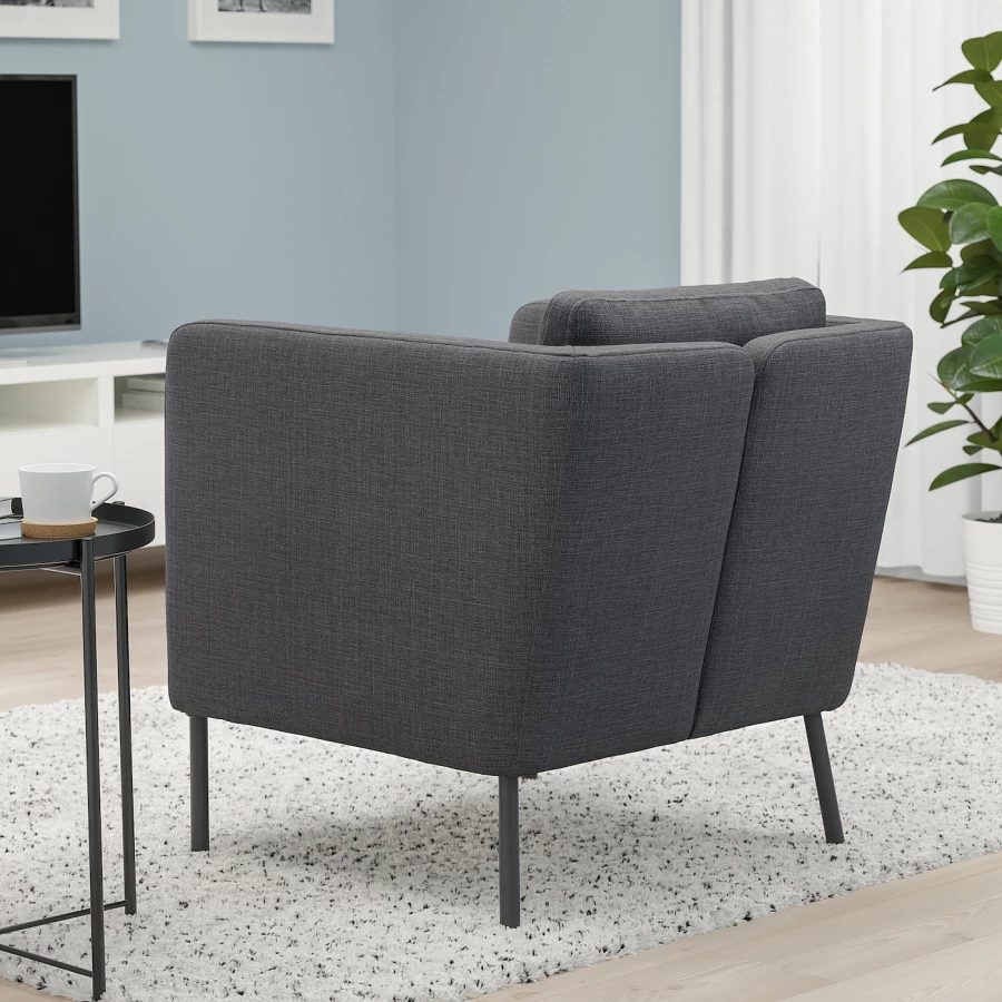 Кресло - IKEA EKERÖ/EKERO, 70х73х75 см, серый/черный, ЭКЕРЁ ИКЕА (изображение №3)