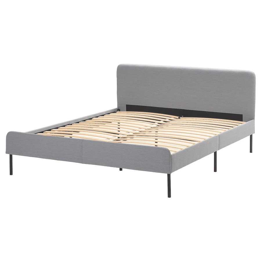 Двуспальная кровать - IKEA SLATTUM, 200х160 см, светло-серый, СЛАТТУМ ИКЕА (изображение №2)