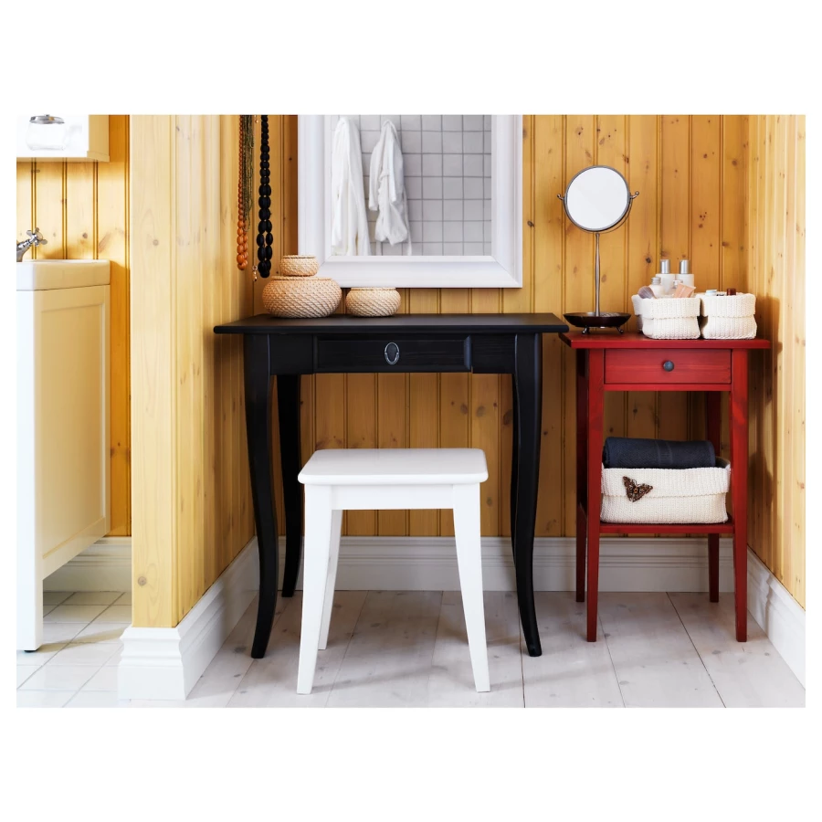 Табурет деревянный - IKEA INGOLF/ИНГОЛЬФ ИКЕА, 45х40х30 см, белый (изображение №2)