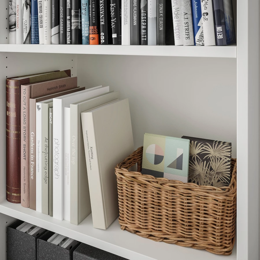 Открытый книжный шкаф - SKRUVBY IKEA/СКРУВБИ ИКЕА, 37.5х60х140 см, белый (изображение №5)