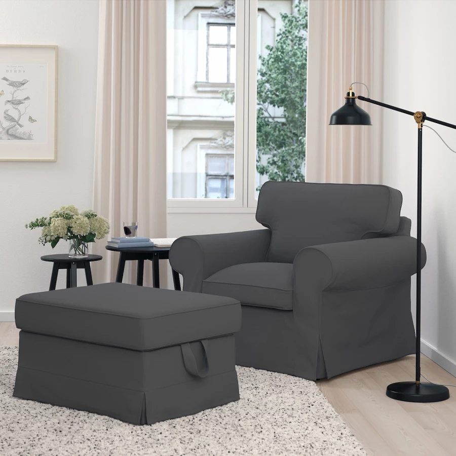 Кресло - IKEA EKTORP, 104х88х88 см, серый, ЭКТОРП ИКЕА (изображение №2)