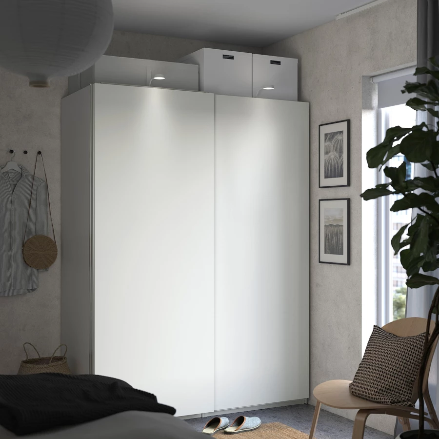 Пара рам раздвижных дверей - HASVIK IKEA/ ХАСВИК ИКЕА, 150х201 см, белый (изображение №2)