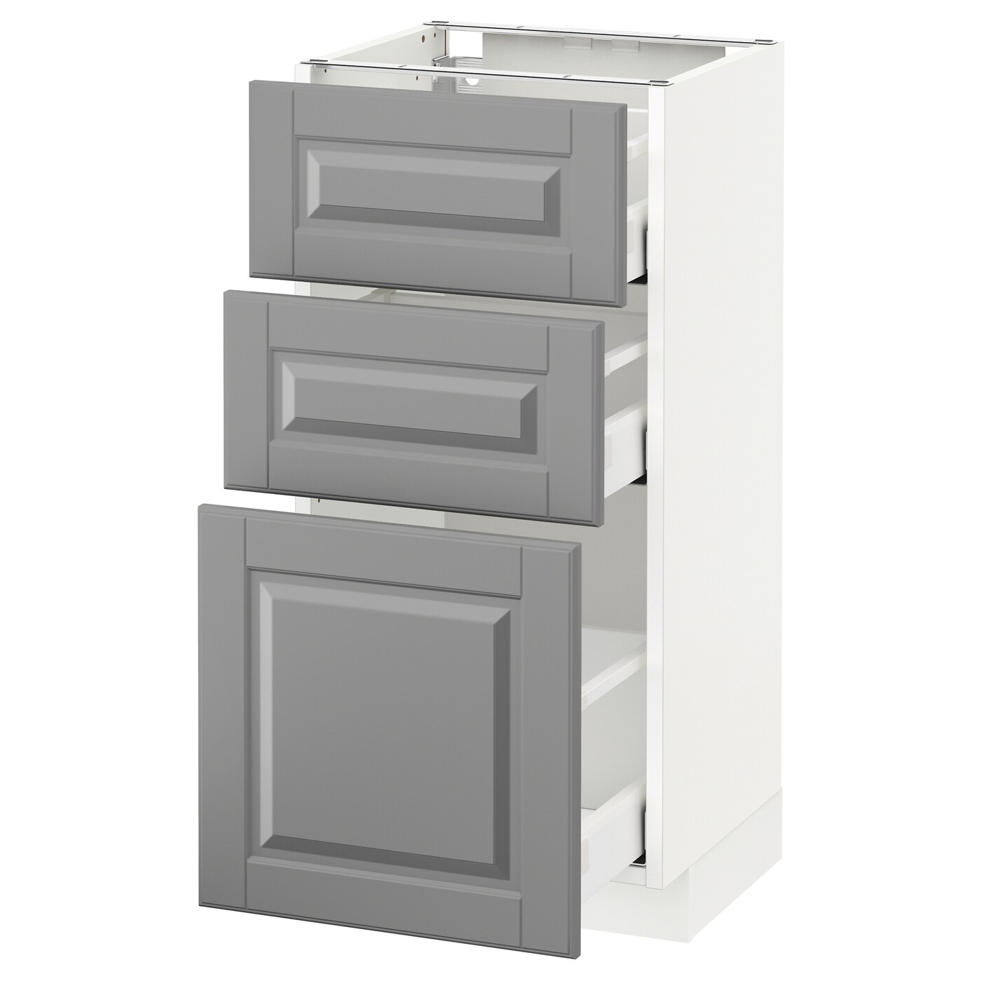 Напольный кухонный шкаф  - IKEA METOD MAXIMERA, 88x39,5x40см, белый/серый, МЕТОД МАКСИМЕРА ИКЕА