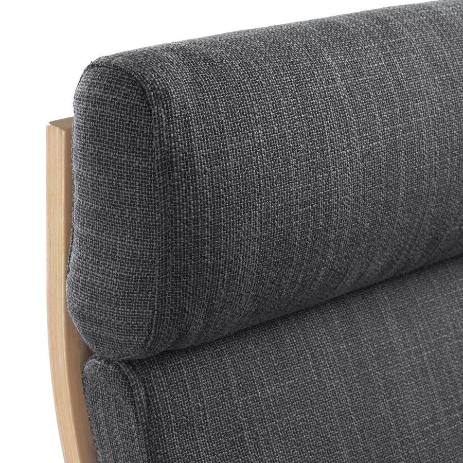 Кресло/табурет для ног - POÄNG / POАNG  IKEA/ ПОЭНГ ИКЕА,  72х66х7 см , черный/бежевый (изображение №5)