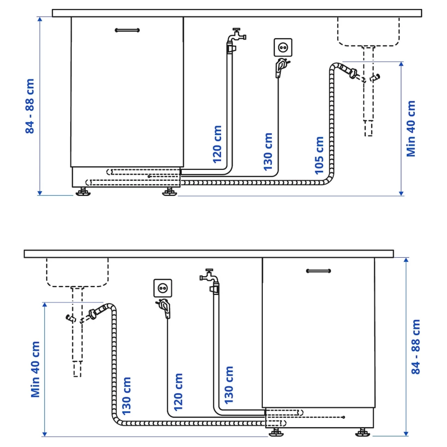 Встраиваемая посудомоечная машина - IKEA FRÖSLUNDA / FROSLUNDA IKEA/ ФРЁСЛУНДА ИКЕА, 82х55x45 см, белый (изображение №4)