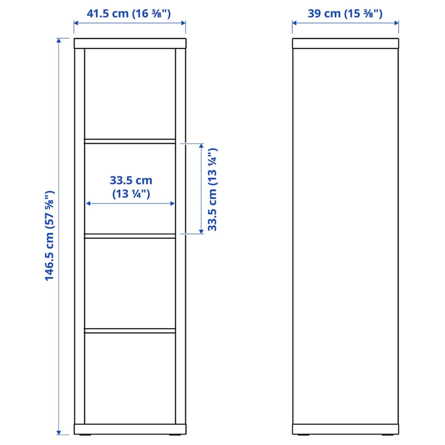 Стеллаж 4 ячейки - IKEA KALLAX, 42х147 см, белый, КАЛЛАКС ИКЕА (изображение №10)
