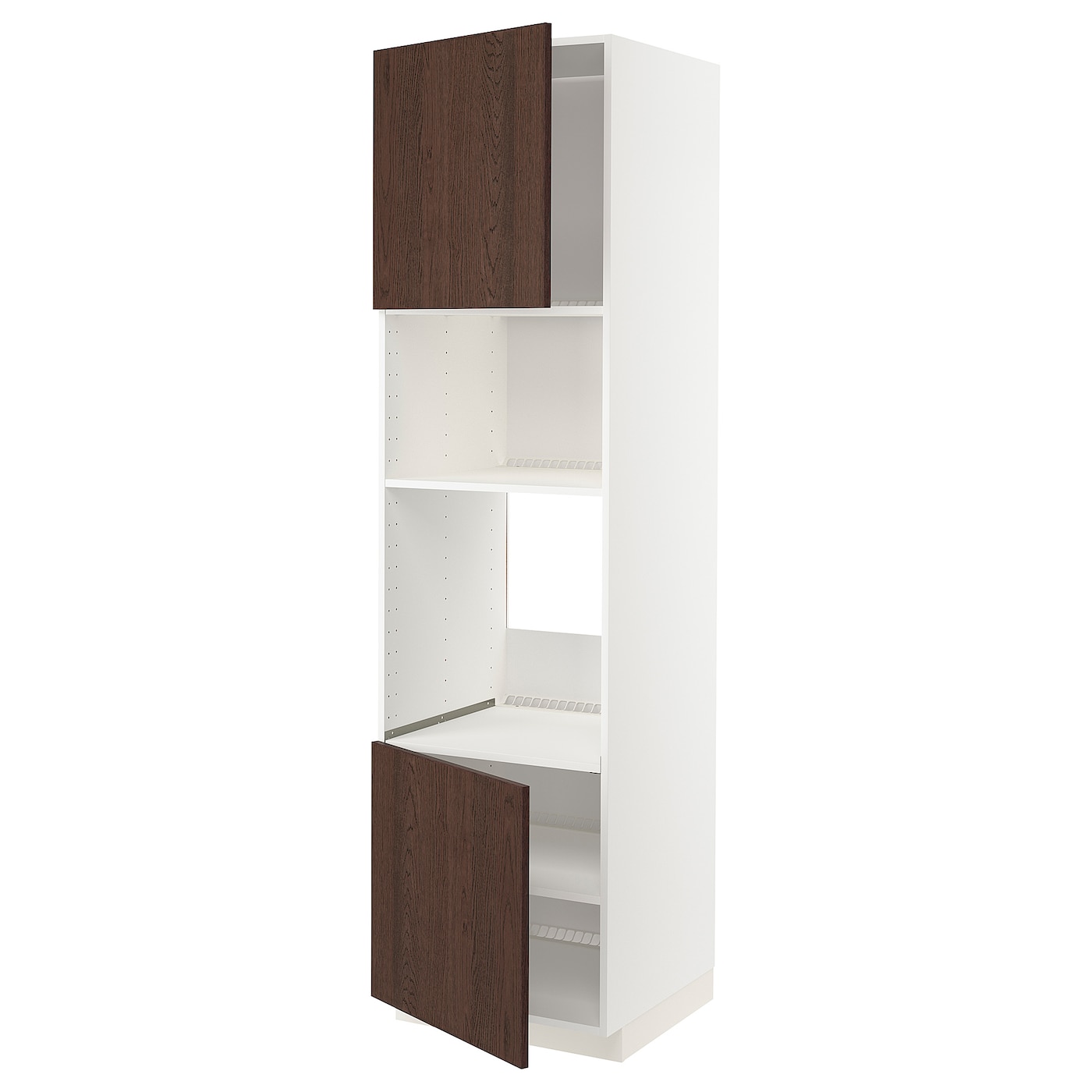 Кухонный шкаф-пенал - IKEA METOD/МЕТОД ИКЕА, 220х60х60 см, белый/коричневый