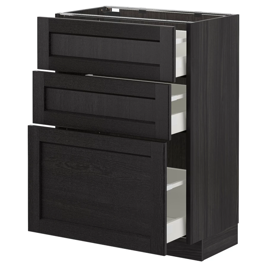 Напольный кухонный шкаф  - IKEA METOD MAXIMERA, 88x39,5x60см, черный, МЕТОД МАКСИМЕРА ИКЕА (изображение №1)