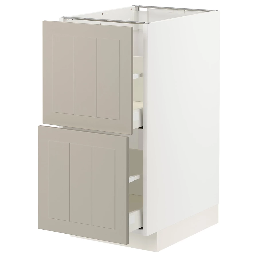 Напольный кухонный шкаф  - IKEA METOD MAXIMERA, 88x61,9x40см, белый/светло-серый, МЕТОД МАКСИМЕРА ИКЕА (изображение №1)