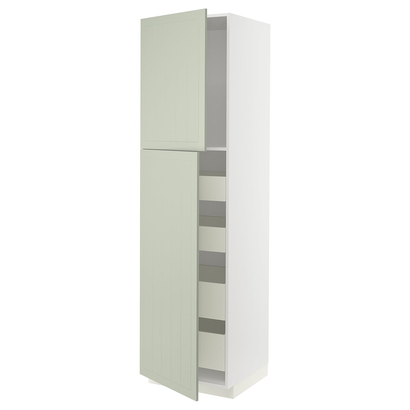 Высокий шкаф - IKEA METOD/MAXIMERA/МЕТОД/МАКСИМЕРА ИКЕА, 60х60х220  см, белый/зеленый