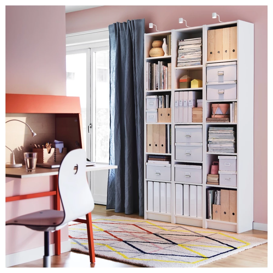 Открытый книжный шкаф - BILLY IKEA/БИЛЛИ ИКЕА, 28х40х202 см, белый (изображение №3)