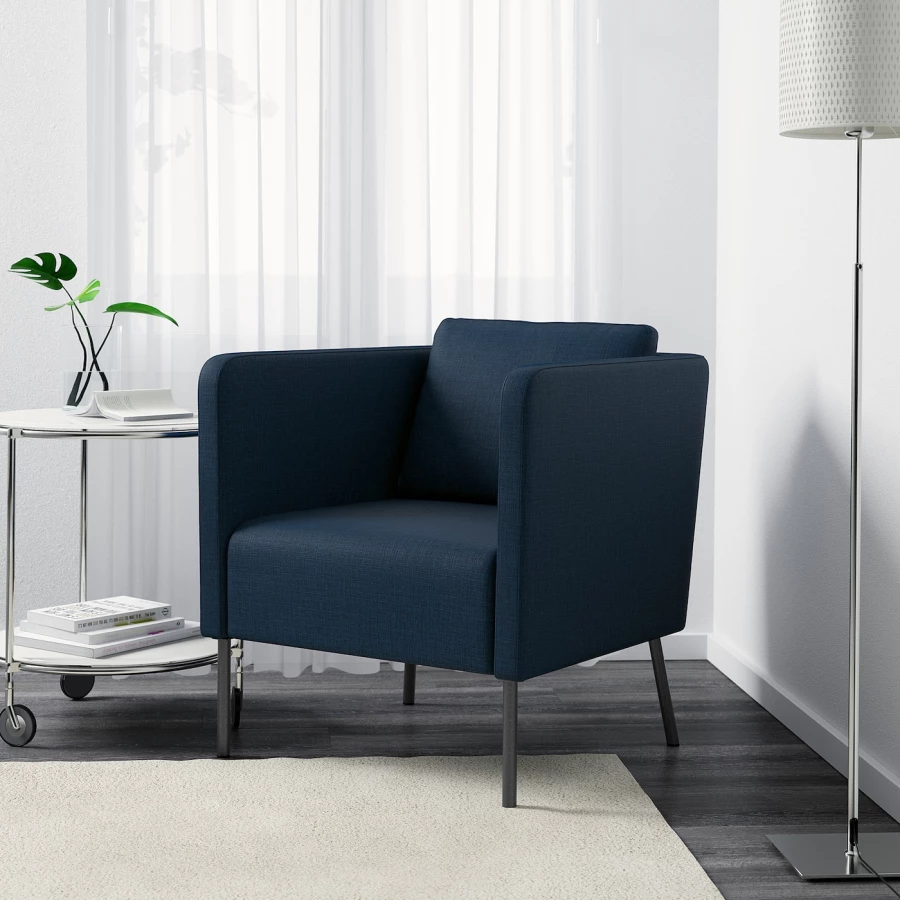 Кресло - IKEA EKERÖ/EKERO, 70х73х75 см, синий, ЭКЕРЁ ИКЕА (изображение №3)