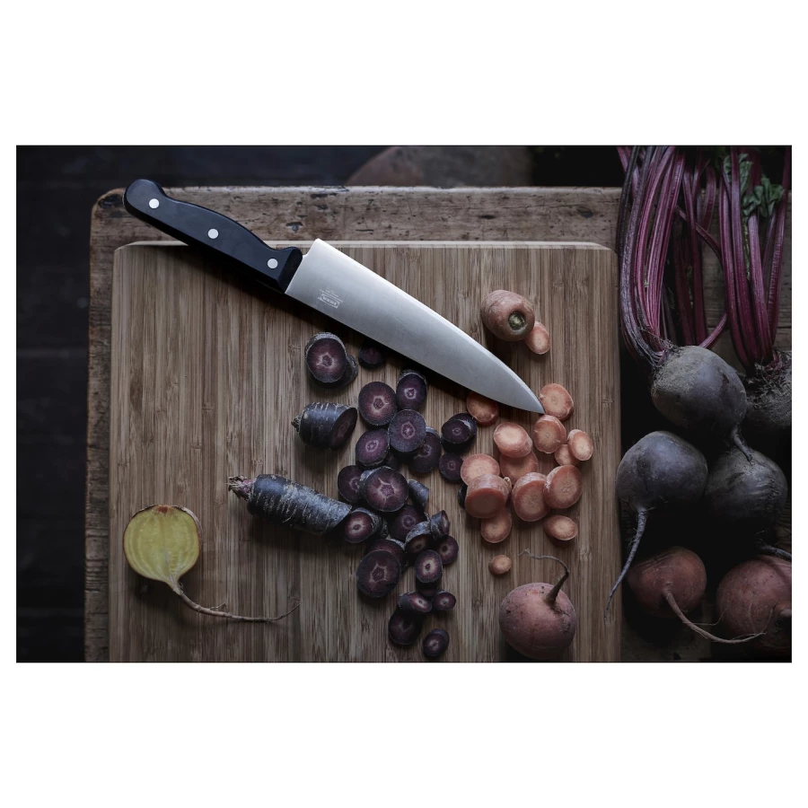 Нож поварской - IKEA VARDAGEN, 20 см, темно-серый ВАРДАГЕН ИКЕА (изображение №6)