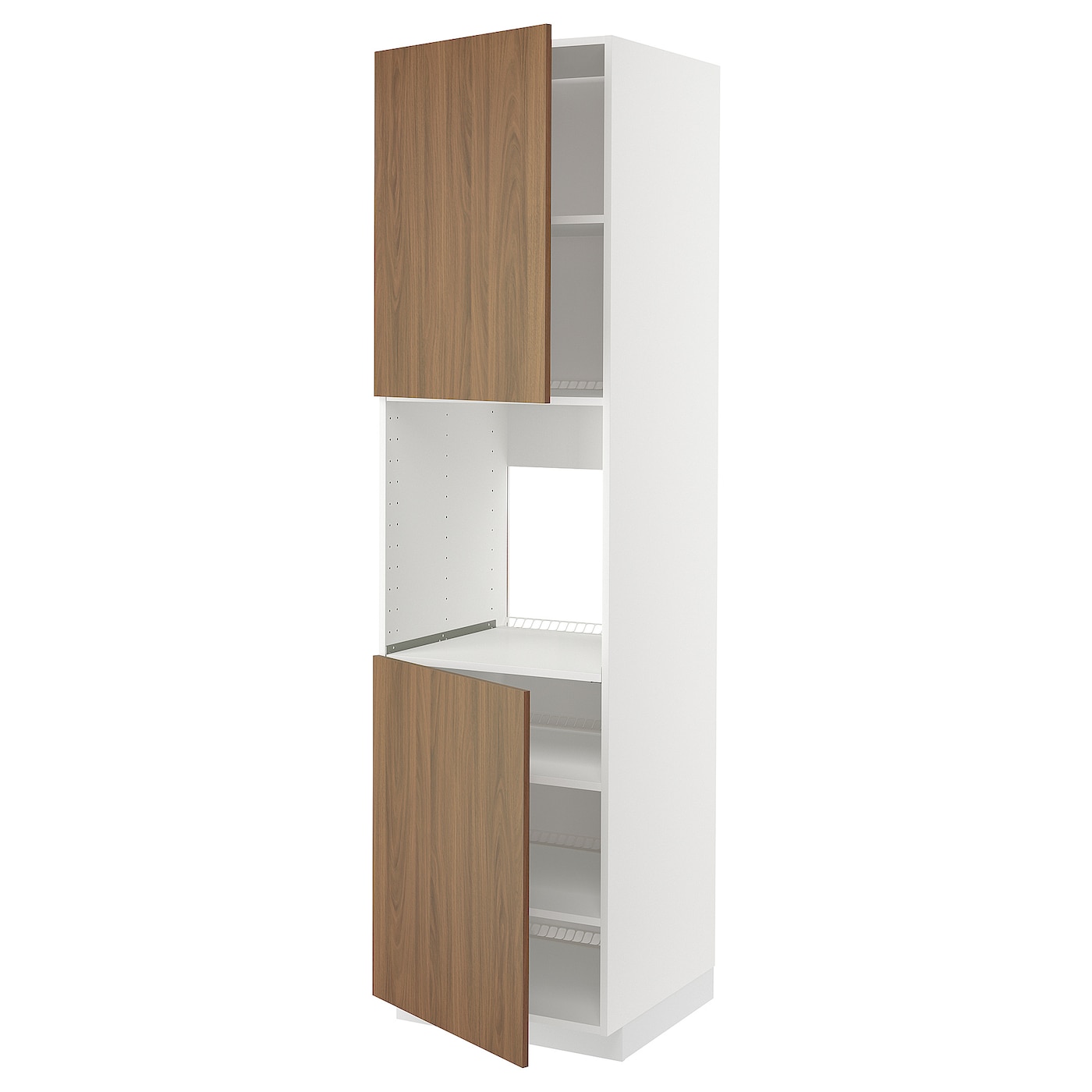Высокий кухонный шкаф с полками - IKEA METOD/МЕТОД ИКЕА, 220х60х60 см, белый/коричневый