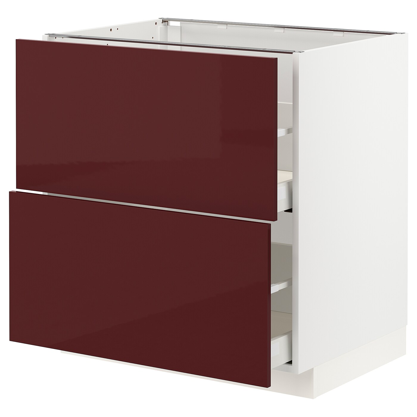 Напольный кухонный шкаф  - IKEA METOD MAXIMERA, 88x62x80см, белый/бордовый, МЕТОД МАКСИМЕРА ИКЕА