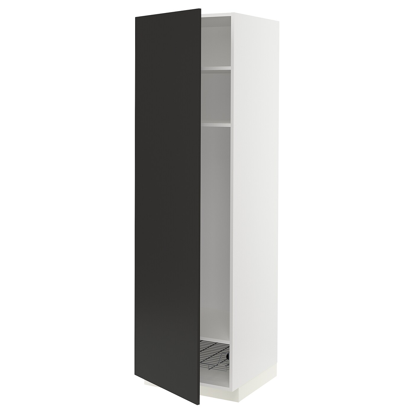 Шкаф для встроенной техники - IKEA METOD, 208x62x60см, белый/черный, МЕТОД  ИКЕА