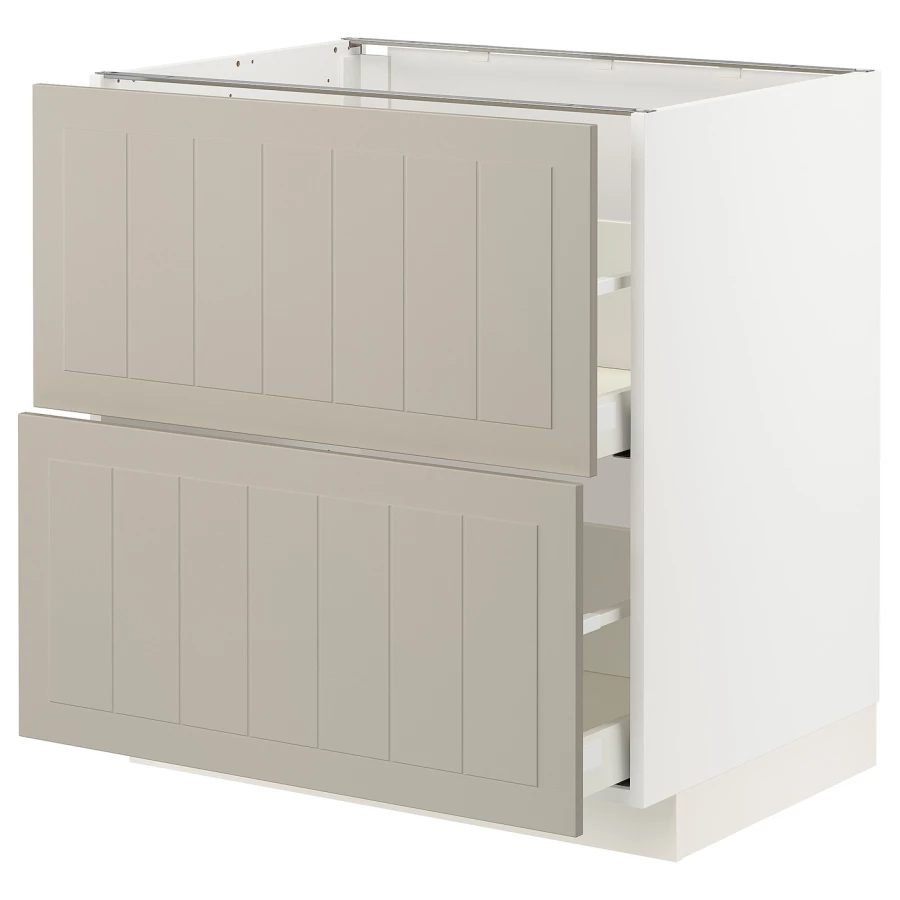 Напольный кухонный шкаф  - IKEA METOD MAXIMERA, 88x61,9x80см, белый/бежевый, МЕТОД МАКСИМЕРА ИКЕА (изображение №1)