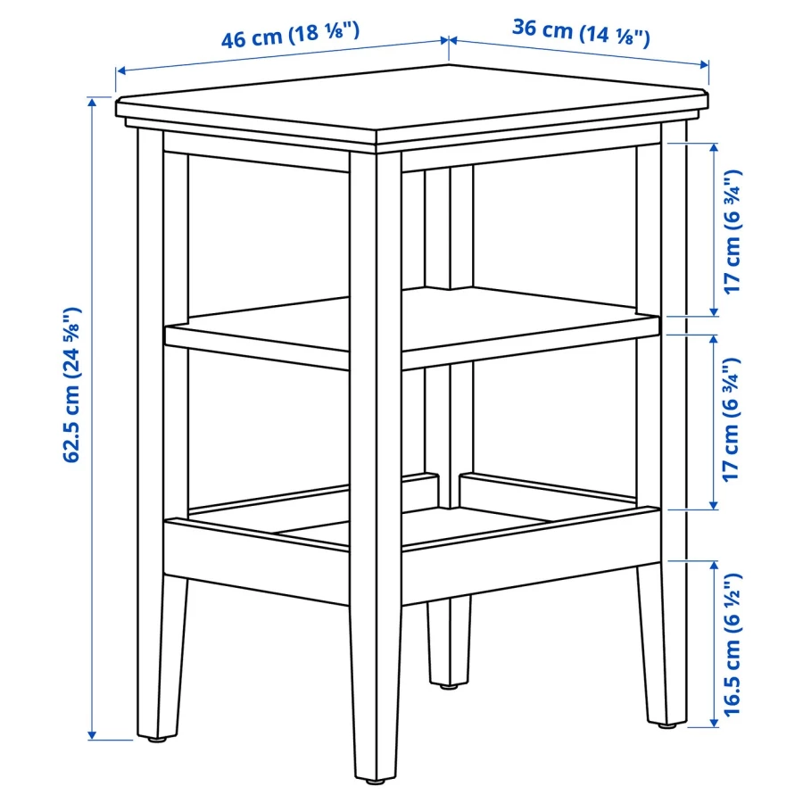 Приставной столик - IKEA IDANÄS/IDANAS, белый, 46х36х63 см, ИДАНЭС ИКЕА (изображение №4)