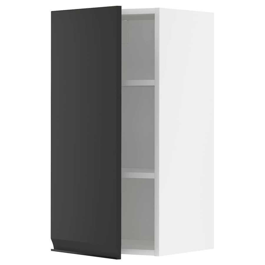 Навесной шкаф с полкой - METOD IKEA/ МЕТОД ИКЕА, 80х40 см, белый/темно-серый (изображение №1)