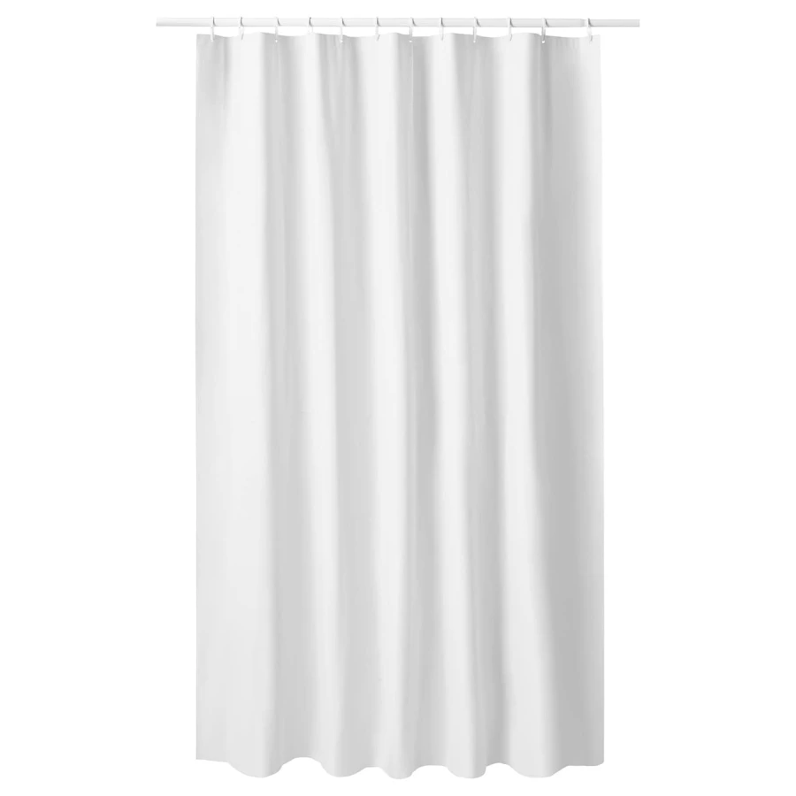 Занавеска для душа - IKEA LUDDHAGTORN, 180х200 см, белый, ЛУДДХАГТОРН ИКЕА (изображение №1)