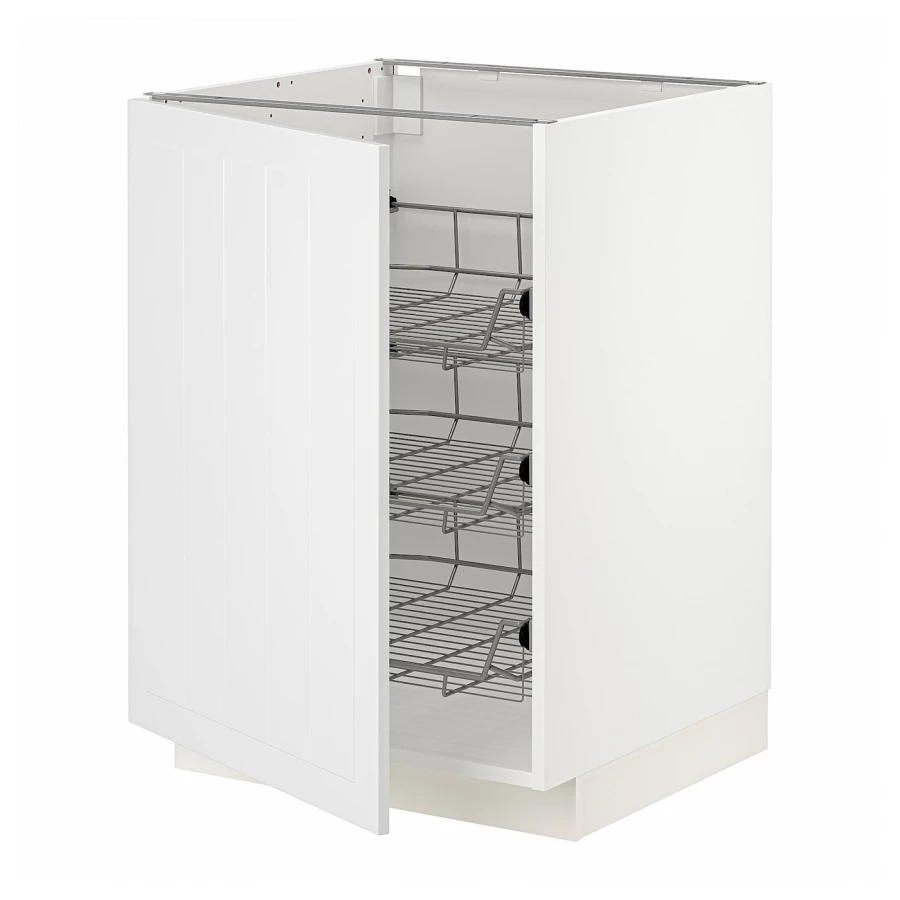 Напольный шкаф  - IKEA METOD, 88x62x60см, белый/серый, МЕТОД ИКЕА (изображение №1)