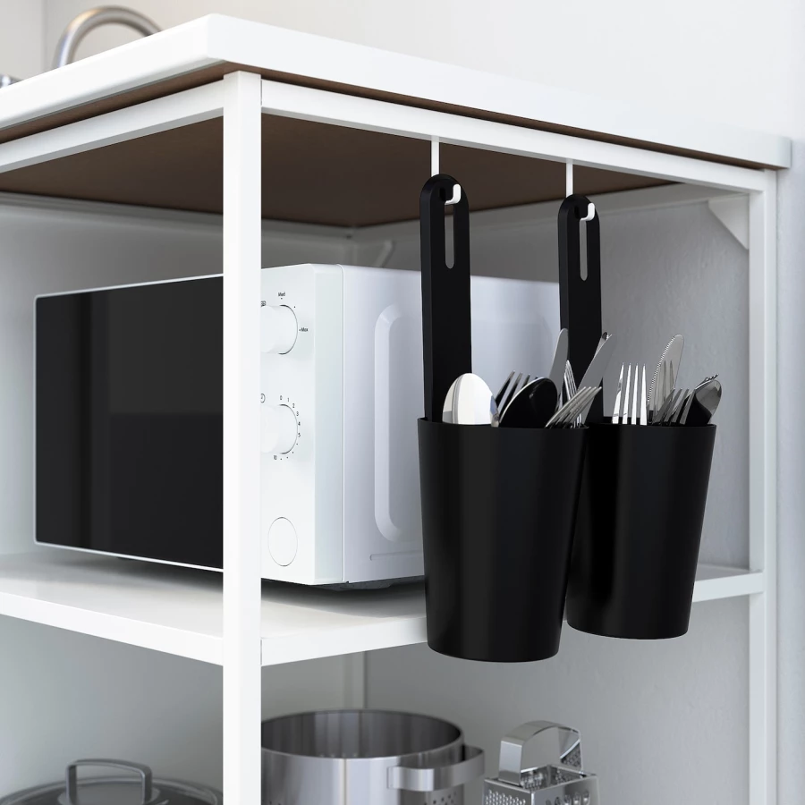 Кухонная комбинация для хранения вещей - ENHET  IKEA/ ЭНХЕТ ИКЕА, 123х63,5х222 см, белый/бежевый (изображение №6)