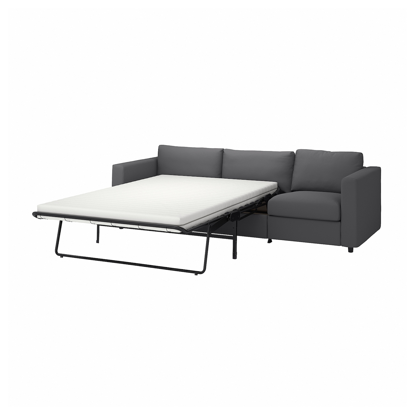 3-местный диван-кровать - IKEA VIMLE, 98x261см, темно-серый, ВИМЛЕ ИКЕА