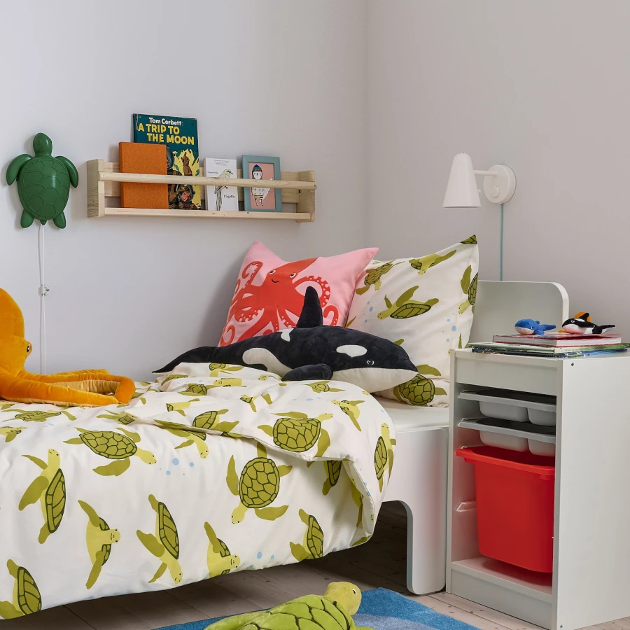 Стеллаж - IKEA TROFAST, 34х44х55 см, белый/серый/оранжевый, ТРУФАСТ ИКЕА (изображение №3)