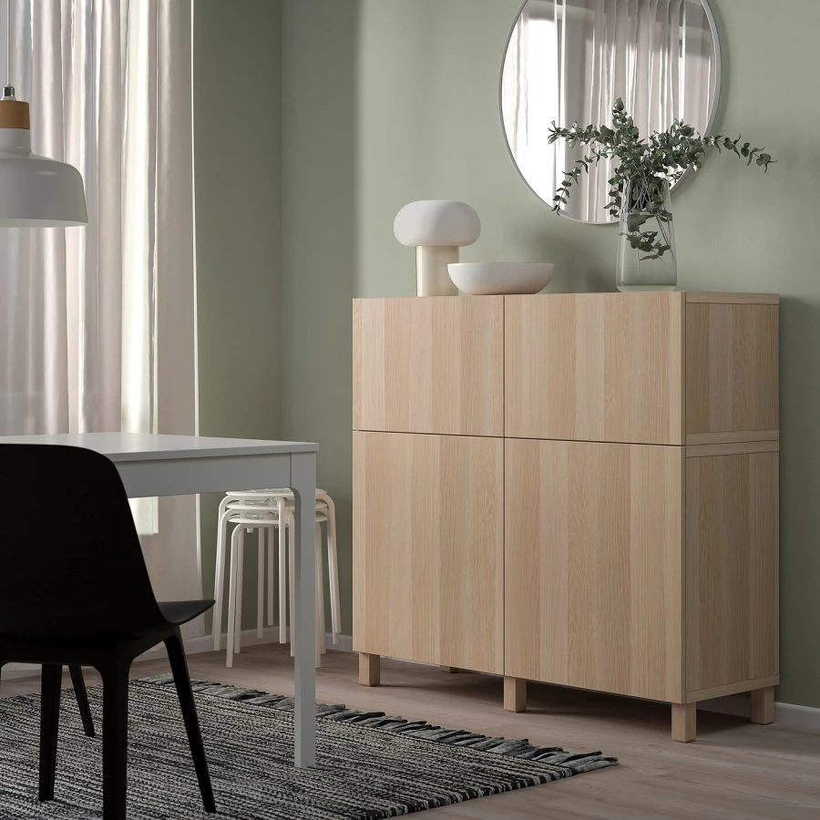 Комбинация для хранения - IKEA BESTÅ/BESTA/ БЕСТА/БЕСТО ИКЕА, 120x42x112 см, коричневый, (изображение №2)
