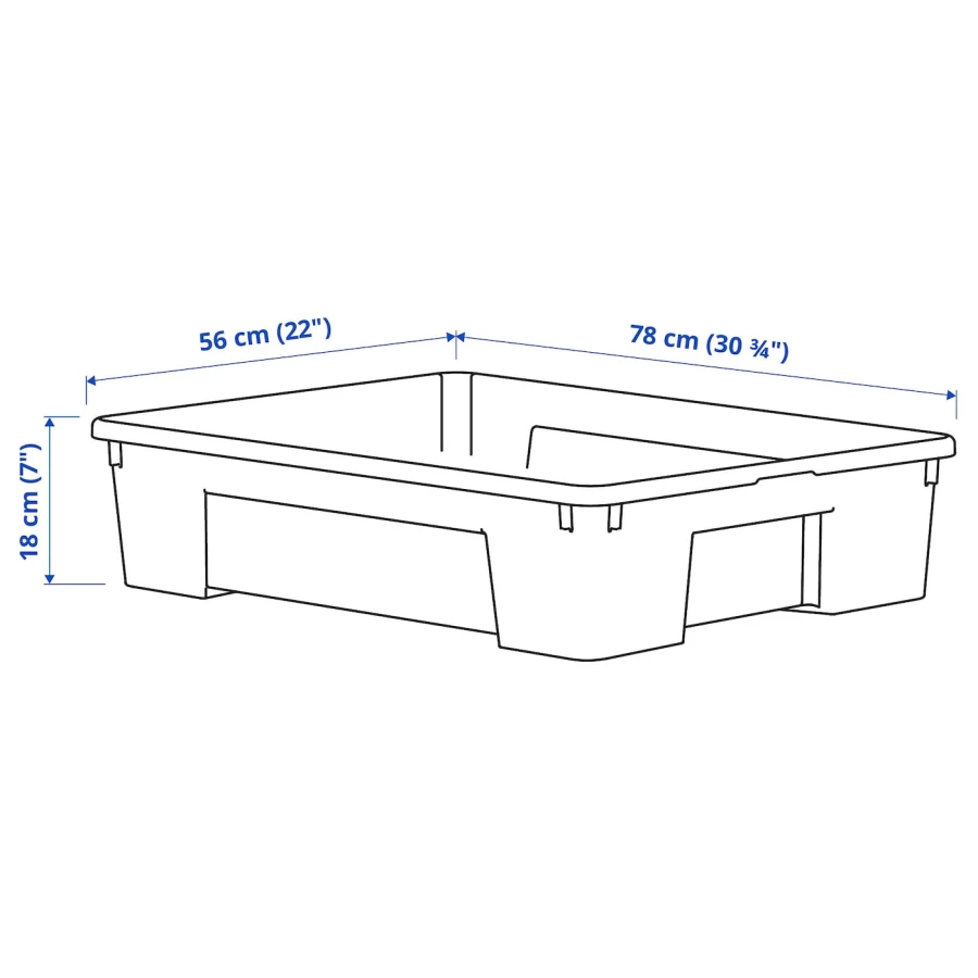 Коробка - SAMLA IKEA/ САМЛА ИКЕА, 78x56x18 см, прозрачный (изображение №4)